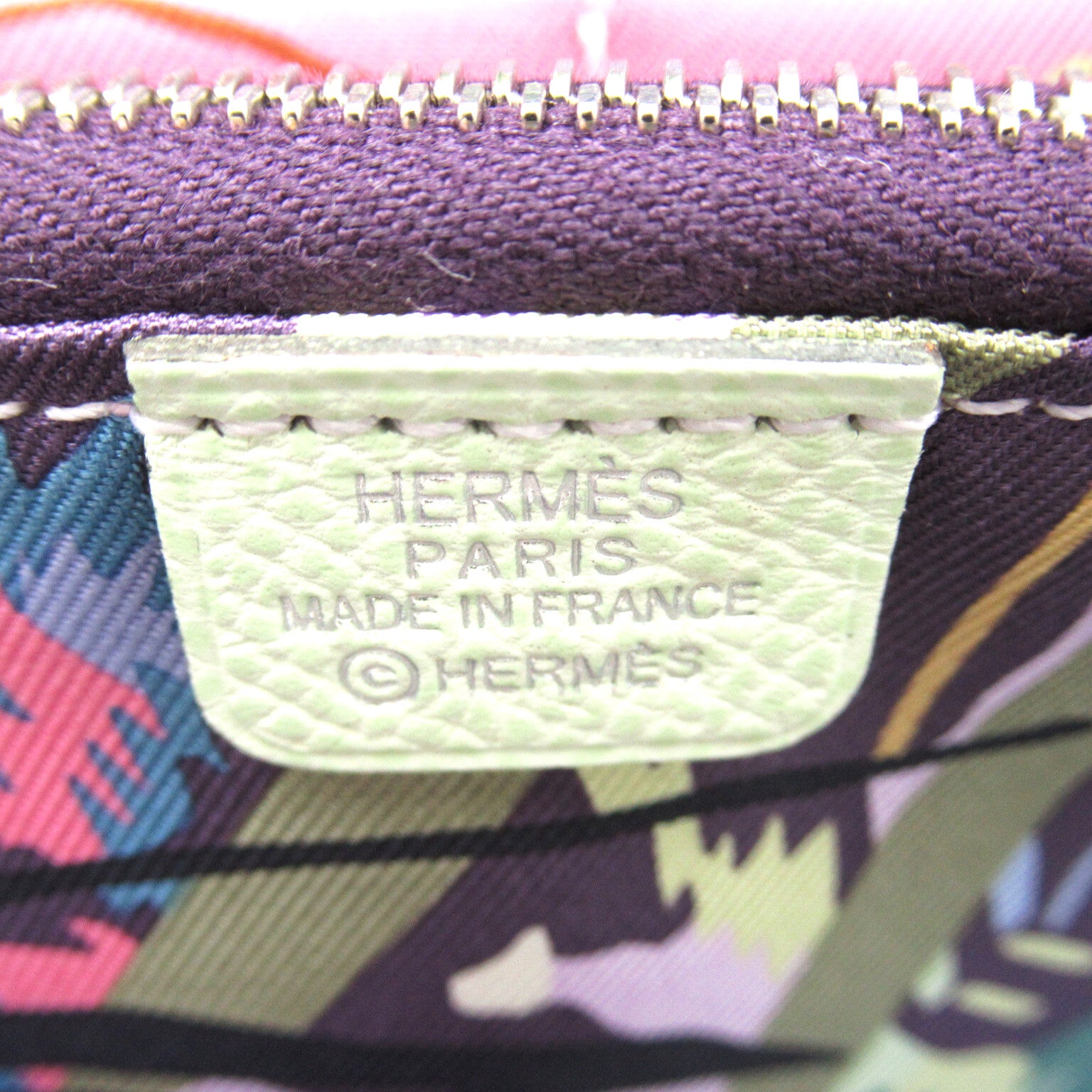 Hermes Hermes Asaplong Silk Long Round Wallet Wallet Leather Epsom   Green Asaplong Silk Lingerie