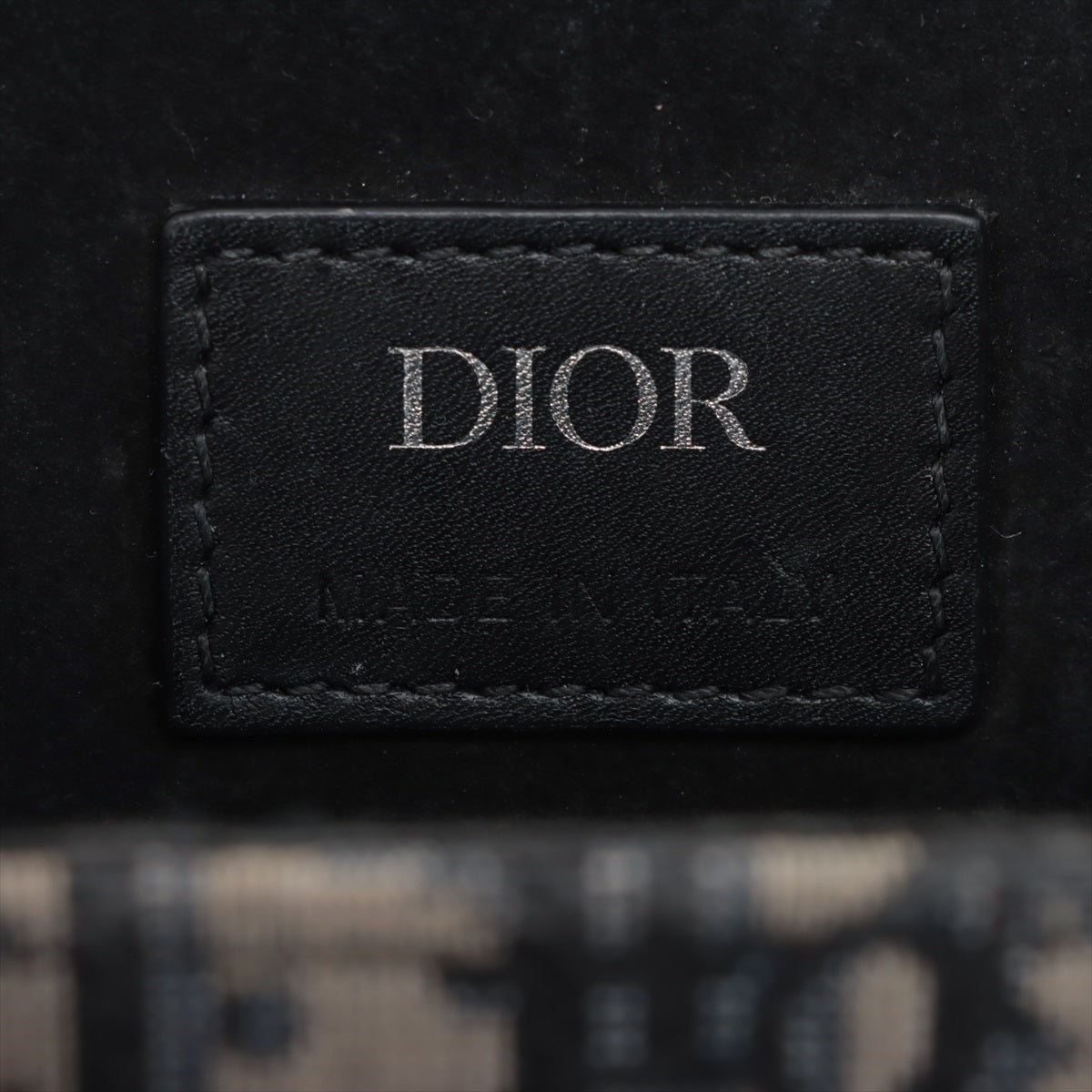 Christian Dior Saddle Canvas  Leather 2WAY Shoulder Bag Black