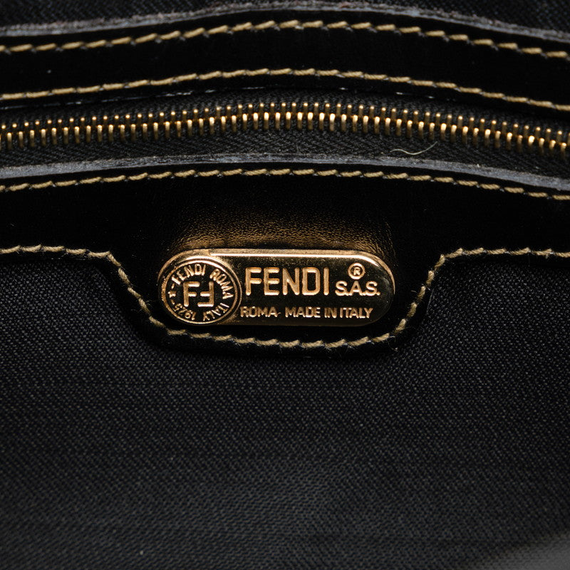 Fendi Pekan  Shoulder Bag 13925 Brown Black PVC Leather  Fendi