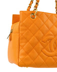 Chanel Orange Caviar Petite Timeless Tote PTT Chain Handbag