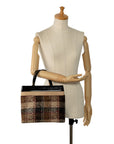 Burberry Check Handbag Beige Multicolor Wool Patent Leather  BURBERRY