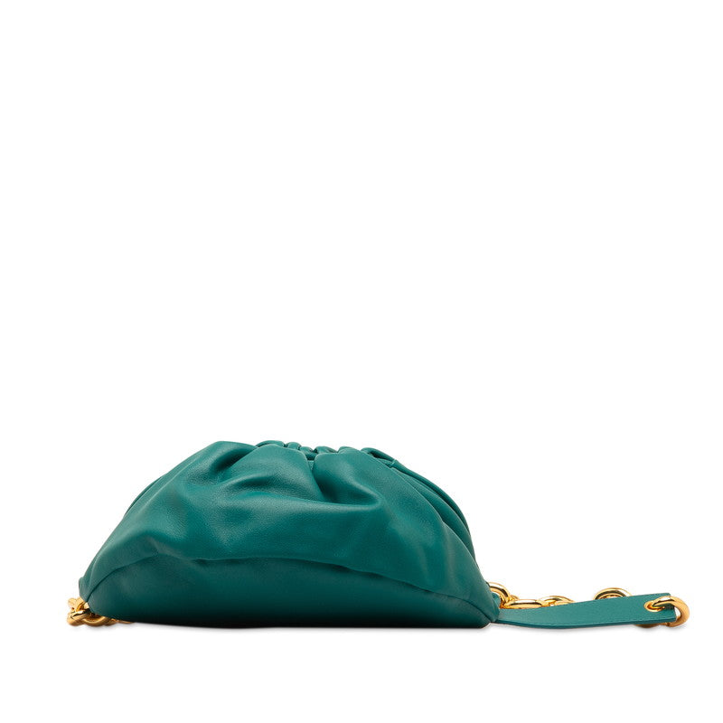BOTTEGAVENETA The Chain Pochette Chain Shoulder Bag 651445 Marble Blue Green Leather  BOTTEGAVENETA