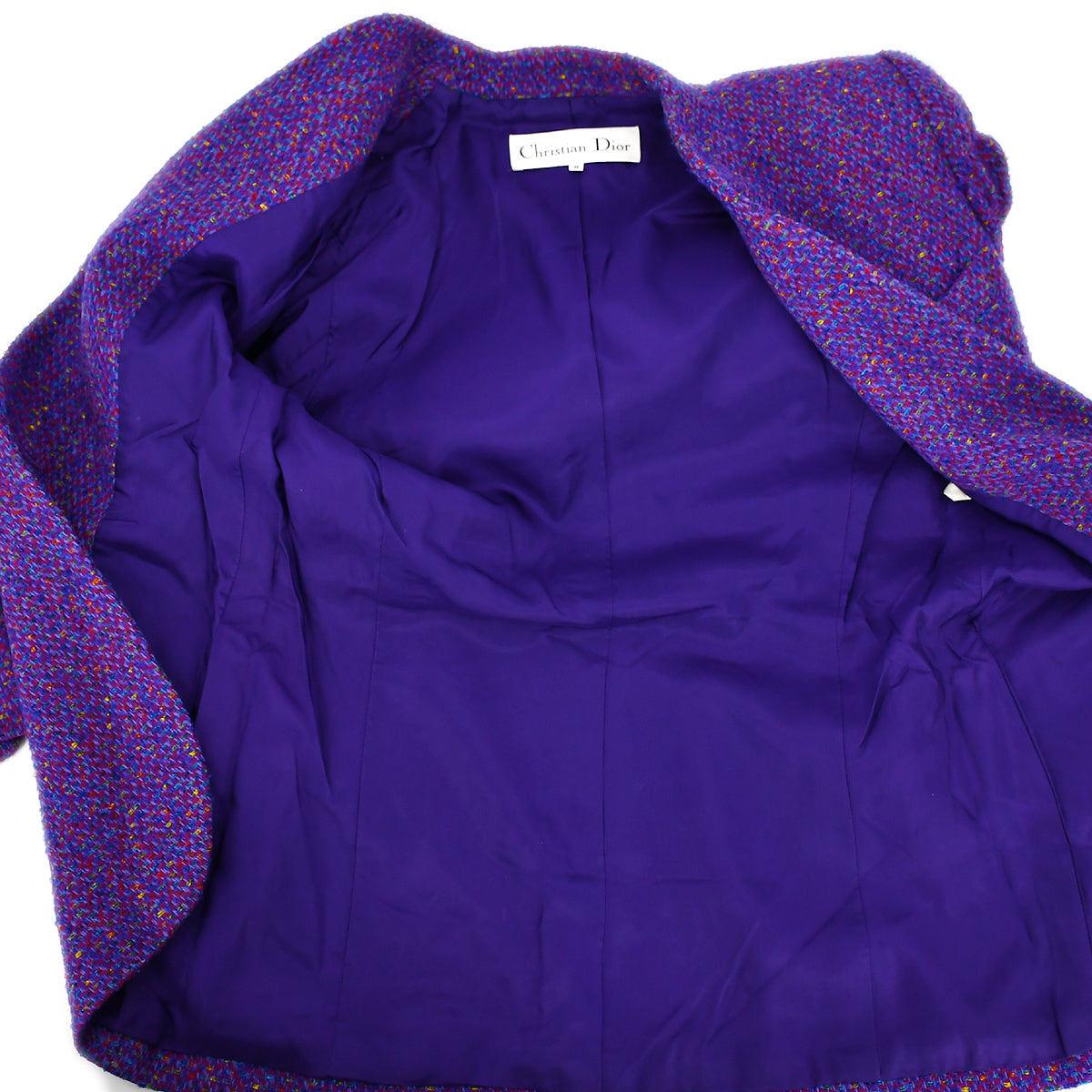 Christian Dior Collarless Jacket Purple 
