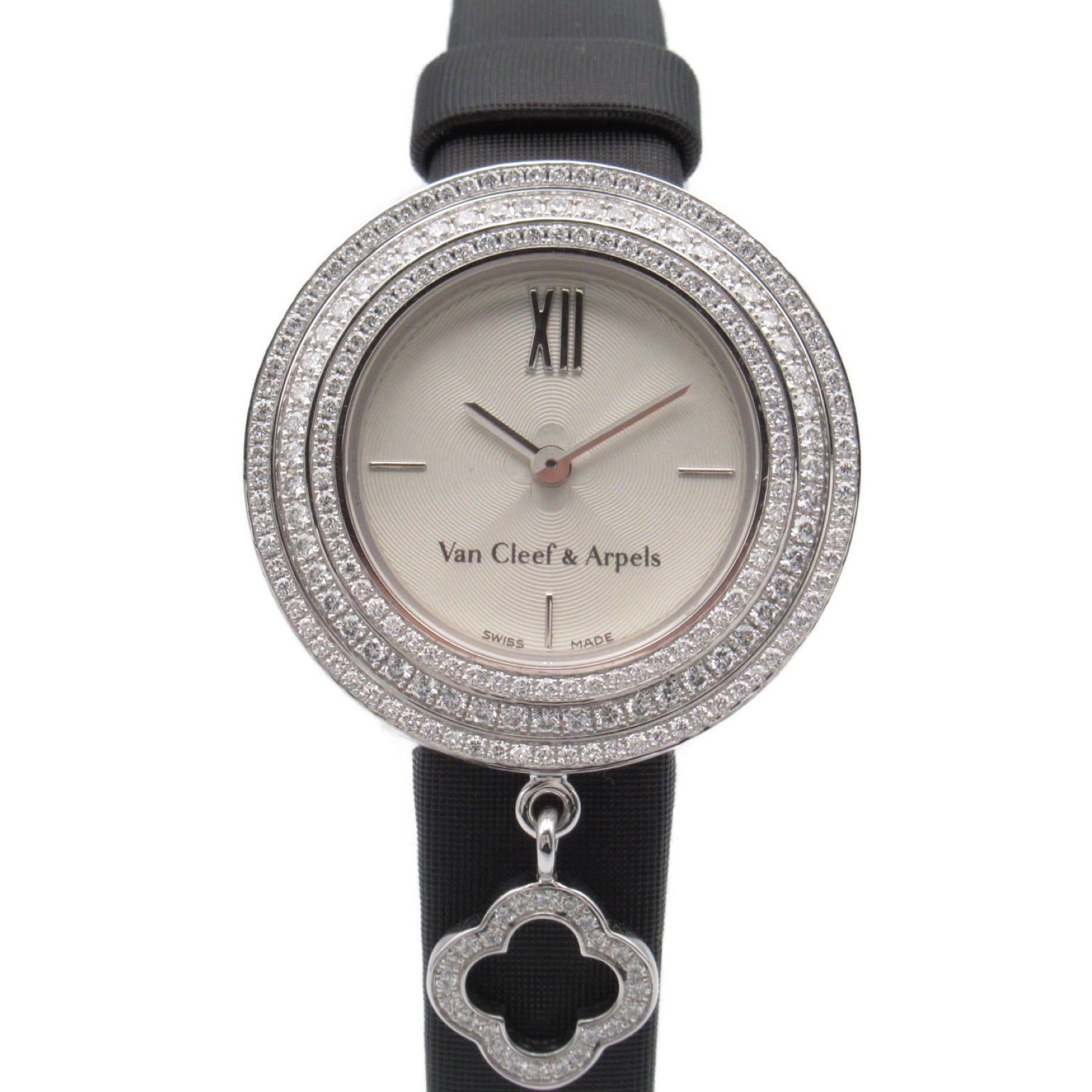 Van Cleef &amp; Arpels Van Cleef &amp; Arpels Charm Mini Watch Watch K18WG (White G) Leather Belt  Silver  VCARO29900