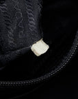 Prada Triangle Logo  Handbag Tote Bag Black Nylon Leather  Prada