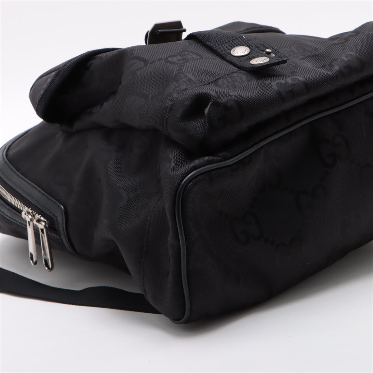 Gucci  Grid Nylon  Leather Backpack/Rack Black 644992