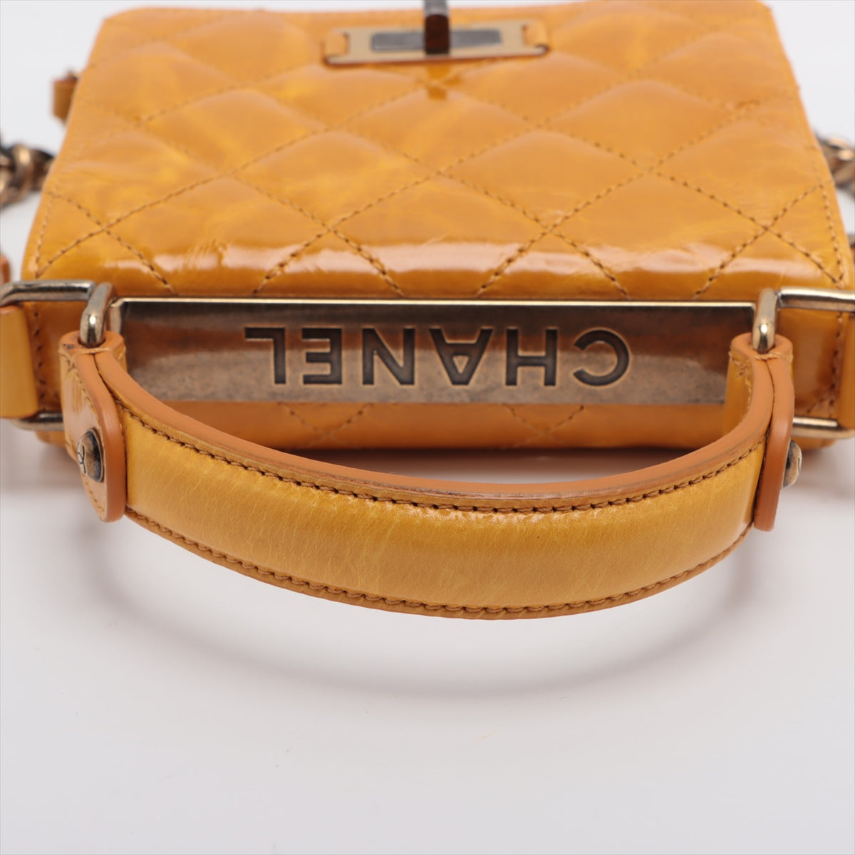 Chanel Matrasse Leather Chain Shoulder Bag 2.55 Yellow G  15th