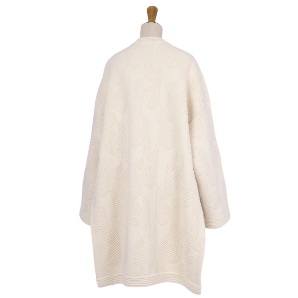 Hermes Coat 23AW Long Coat Wolf e Zip Up Out  Made in Italy 34 (S Equivalent) Ivory