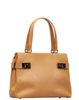 Salvatore Ferragamo Gantsini Handbag S Bag 2WAY Brown Natural Leather  Salvatore Ferragamo