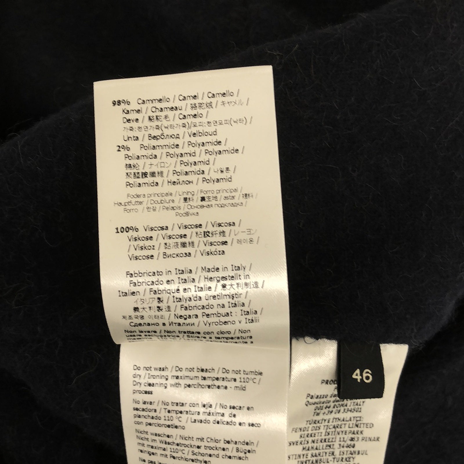 Fendi Fendi Outdoor Wool  Coat FF0736APNOF1AJR46