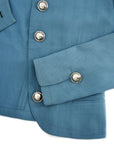Christian Dior Collarless Jacket Blue 
