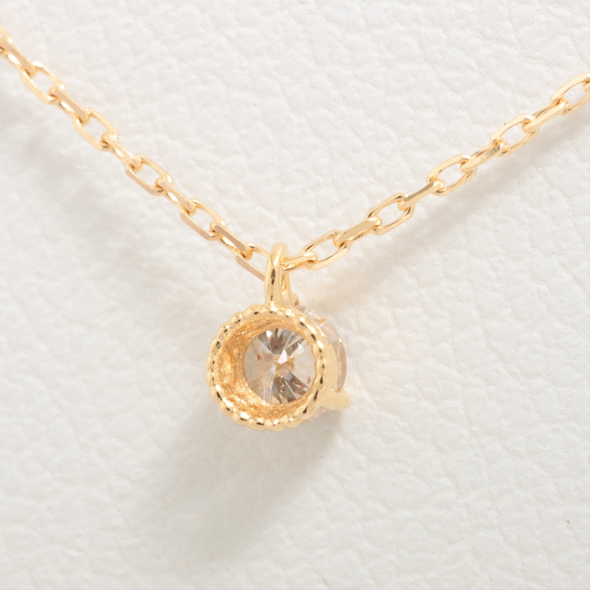 Agat diamond necklace K18 (YG) 0.9g 0.08 E