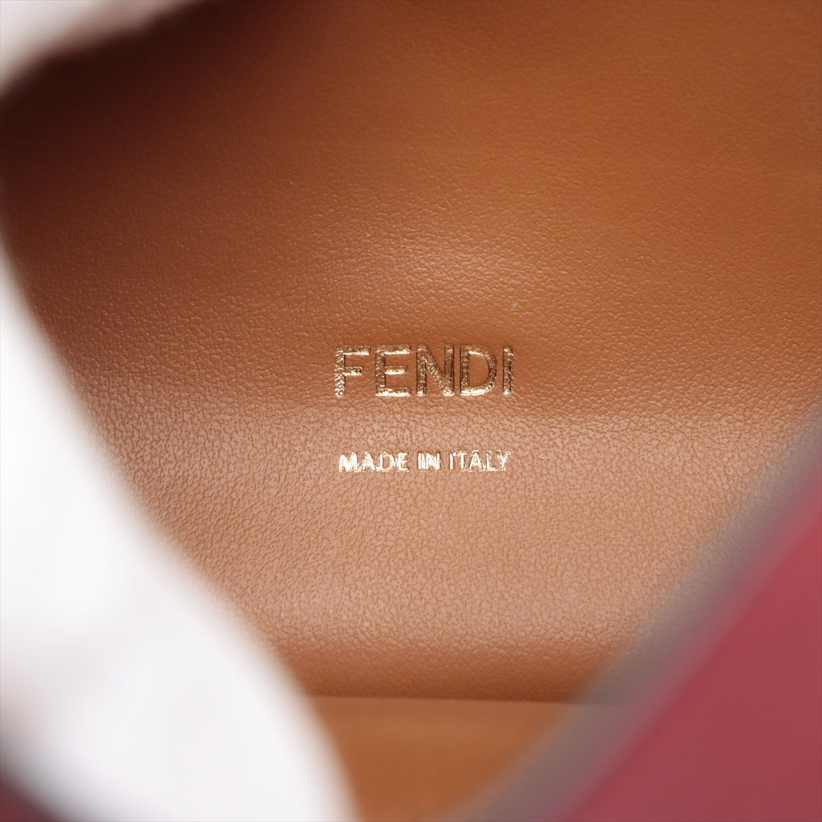 Fendi Canyon Leather Shoulder Bag Red 8BT313