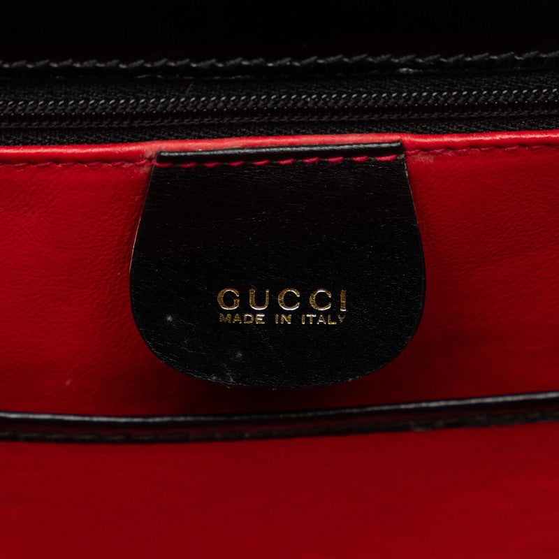 Gucci 竹製手提包單肩包 2WAY 000-1364 黑色皮革 Gucci