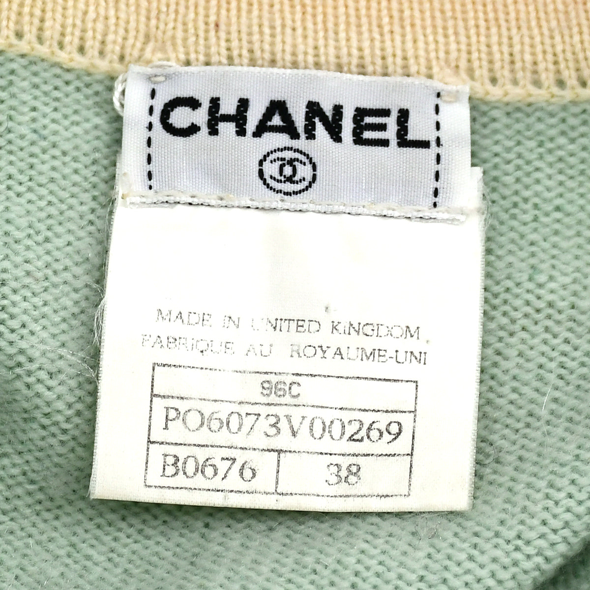 Chanel Sleeveless Vest Light Green 96C 
