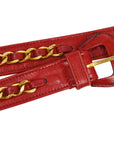 CHANEL 1980s Cosmoline Belt Bag Red Lambskin 