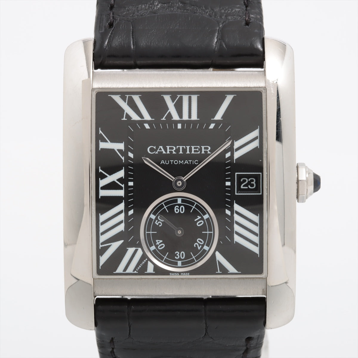 Cartier Tank MC W5330004 SS Leather AT Black  Tile