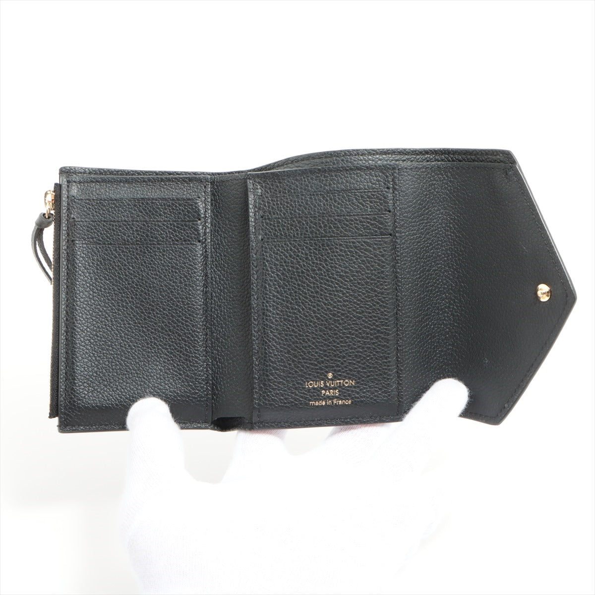 Louis Vuitton Monogram Emplant Portfolio Victoria M64060 Noneir Compact Wallet