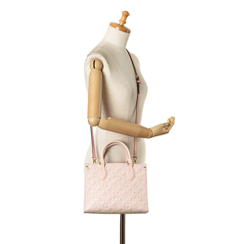 Louis Vuitton Monogram Implant On The Gor PM Handbag Shoulder Bag 2WAY M46168 Light Pink Yellow Leather  Louis Vuitton