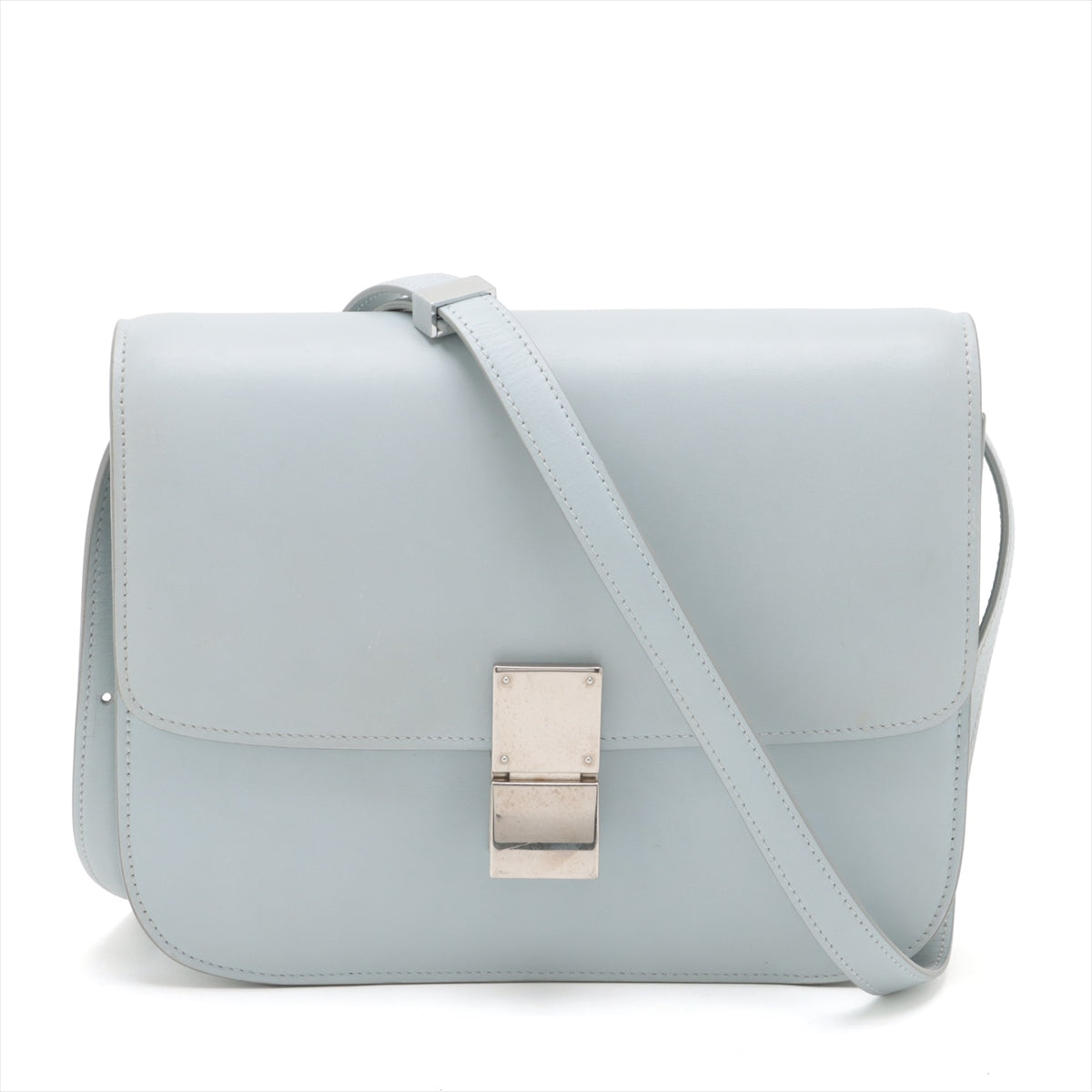 Celine Classic Box Leather Shoulder Bag Blue