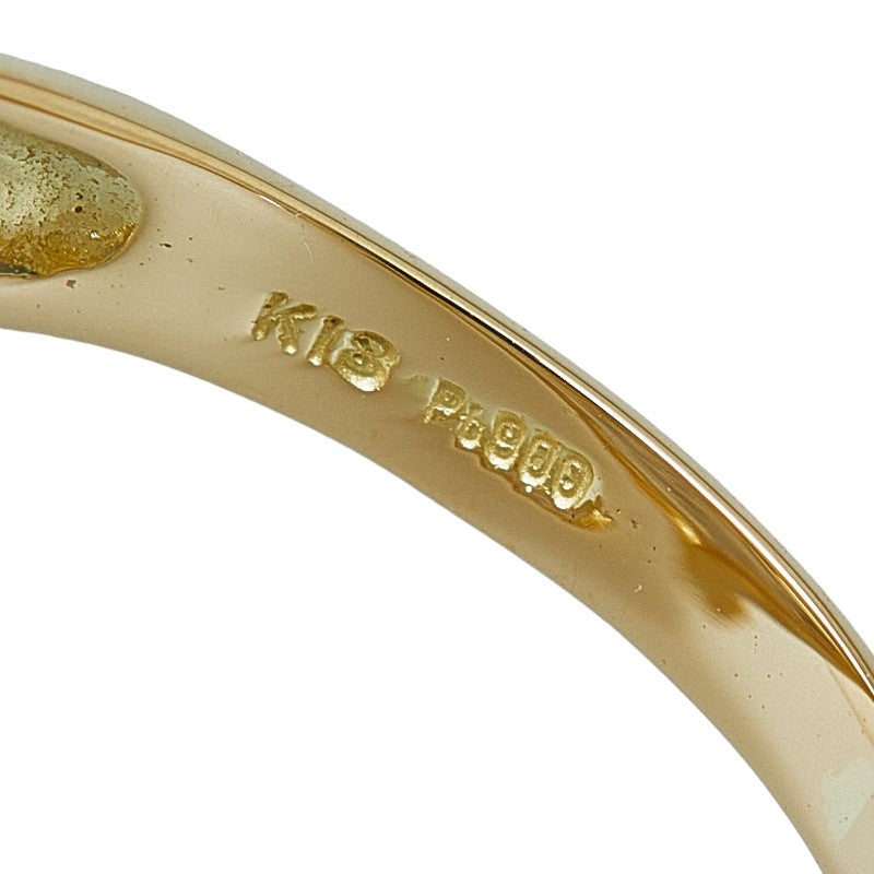 K18 G Pt900 Platinum Gold Base Combi Diamond 0.03ct Wave  Ring Ring  None. 14