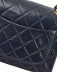Chanel Navy Lambskin Mini Classic Square Flap Shoulder Bag 17