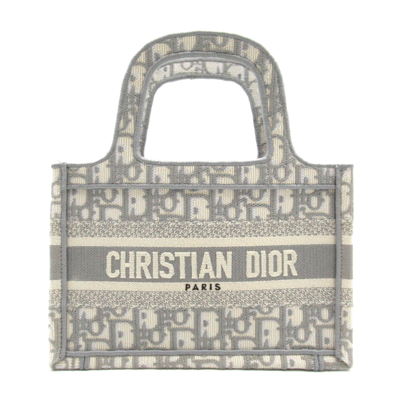 Christian Dior Book Tote Mini Bag Linen Grey