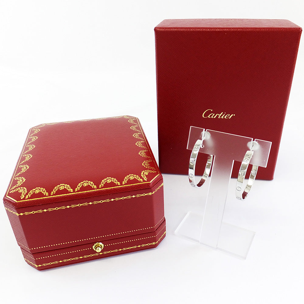 Cartier Pier LOVE Pier Lovee K18WG White G AU750 One Pair Earrings Jewelry