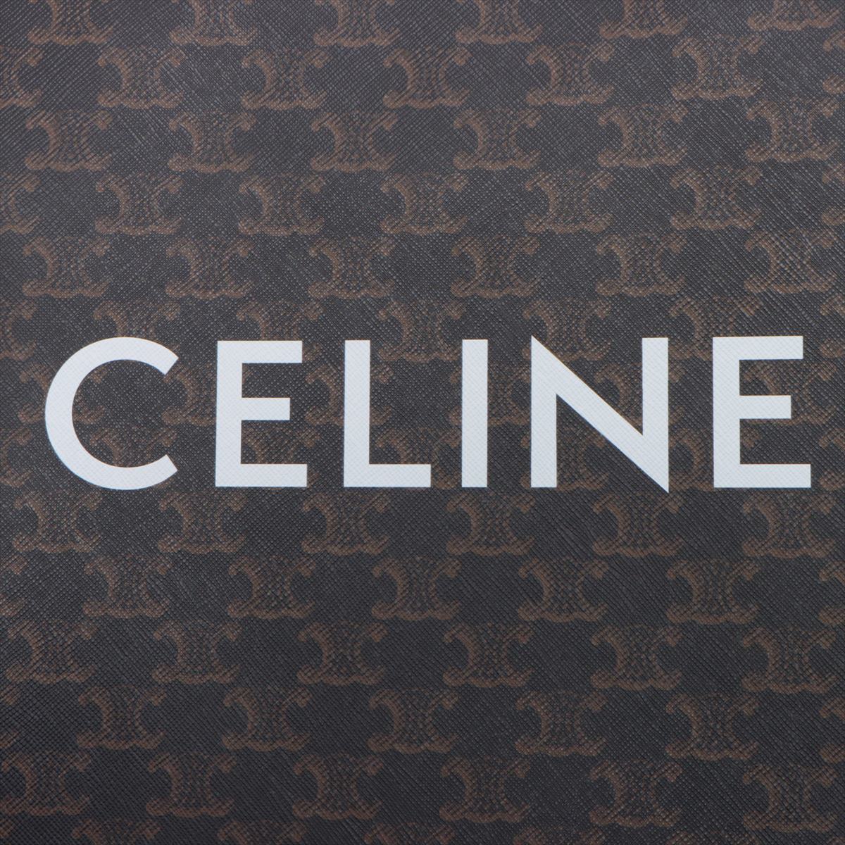 Celine f Vertical Cover PVC Leather 2WAY Handbag Brown