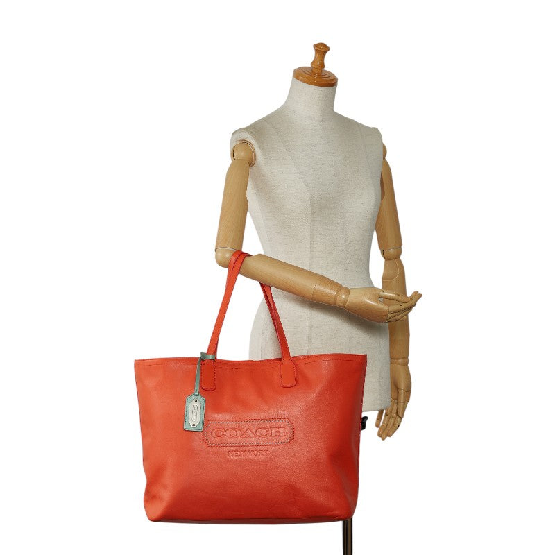 Coach Logo Tote Bag S Bag 23104P Orange Leather  Coach