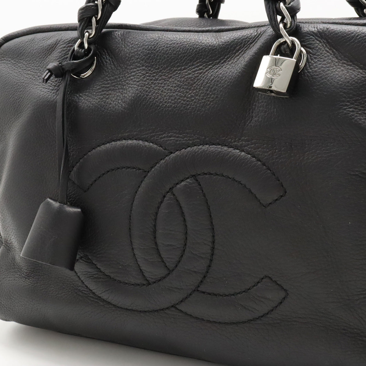 Chanel Luxury Line Coco Shoulder Bag Semi-Shoulder Mini Boston Bag Black Black Silver Gold A32919