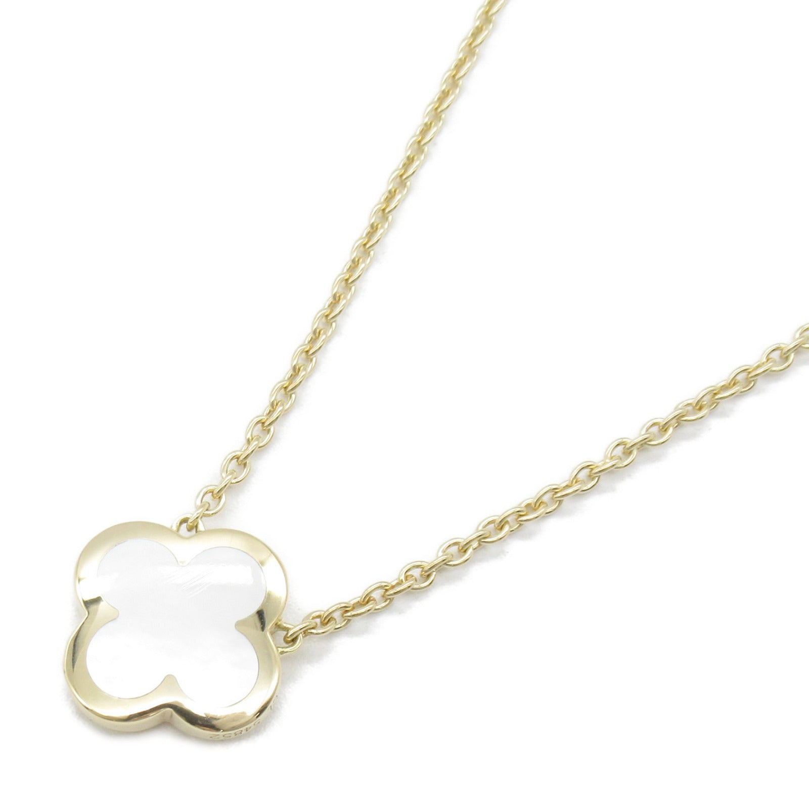 Van Cleef &amp; Arpels Van Cleef &amp; Arpels Alhambra White S Pendant Necklace Jewelry K18 (yellow g) White Shell  White Shell