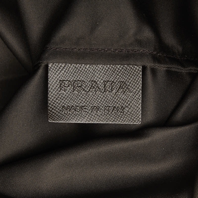 Prada Robot Triangle Logo  Handbag Tote Bag Brown Nylon  Prada
