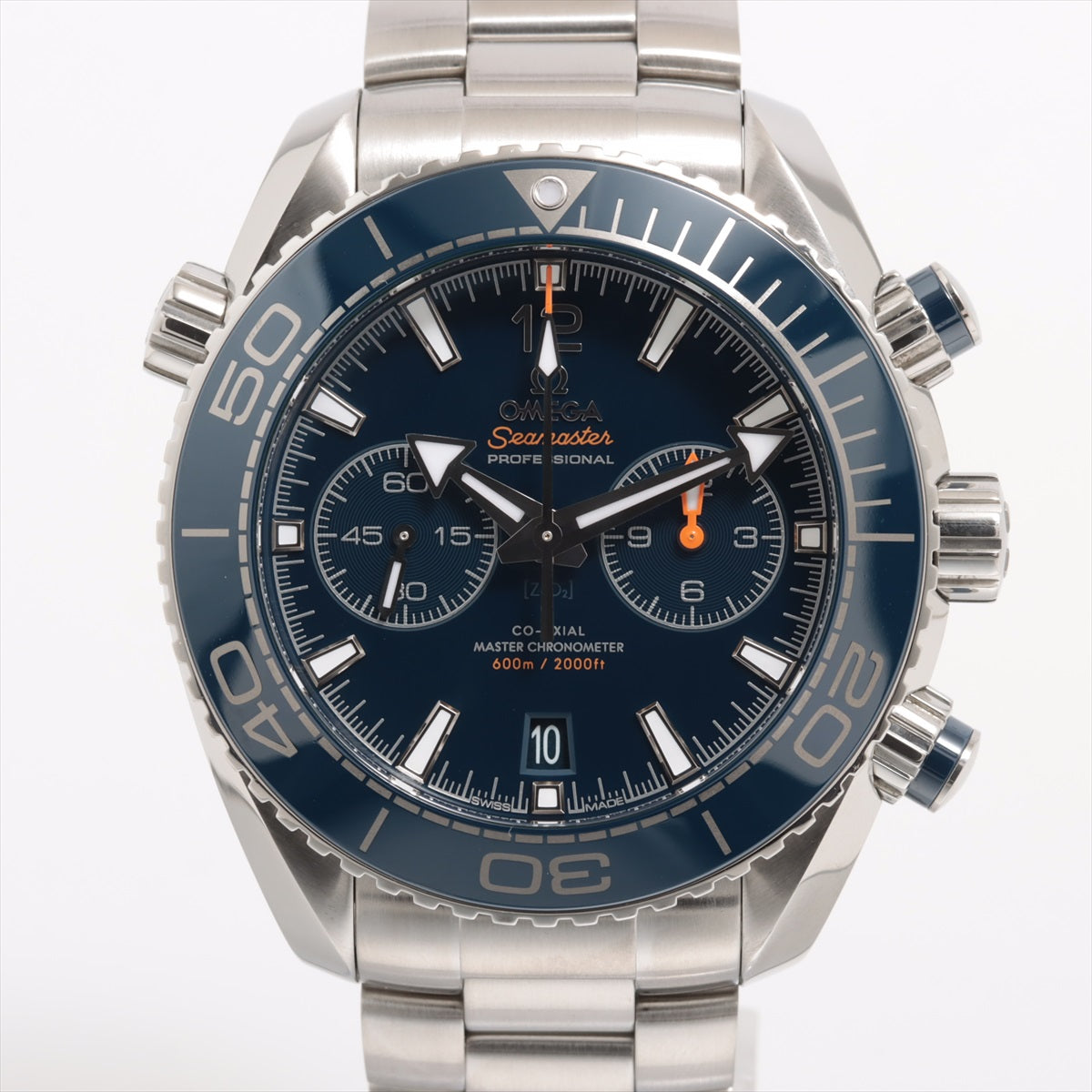Omega Seamaster Planet Ocean 600M Coaxial Master Chronometer Chronograph 215.30.46.51.03.001 SS AT Blue Screen  2 Luminous Glasses Missing