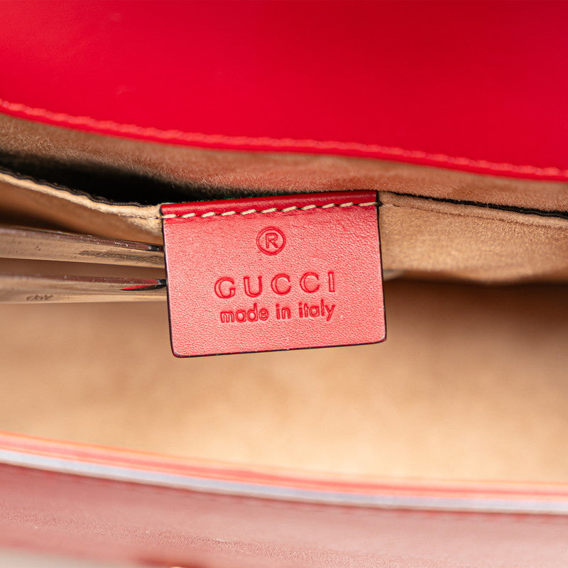 Gucci Shirley Line Silvery Mini  Chain Shoulder Bag 431666 Red Leather  Gucci Ginzo