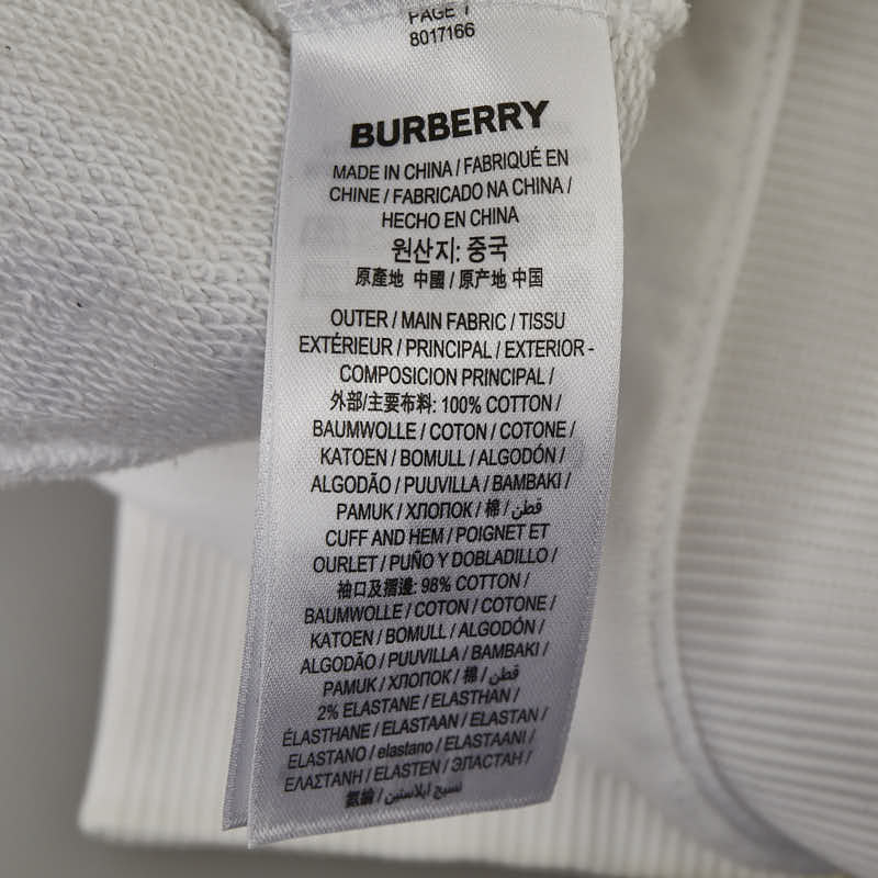 Burberry Horse Ferry Logo Parker Hoodie Plusover Size XS 8017166 White Multicolor Cotton  BURBERRY