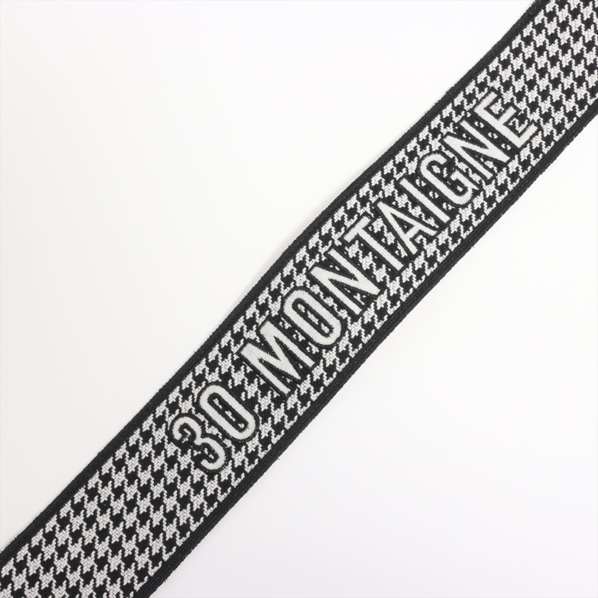 Dior 30 Montaigne 30 Montaigne Shoulder Strap Fabric Black x White Embroidery