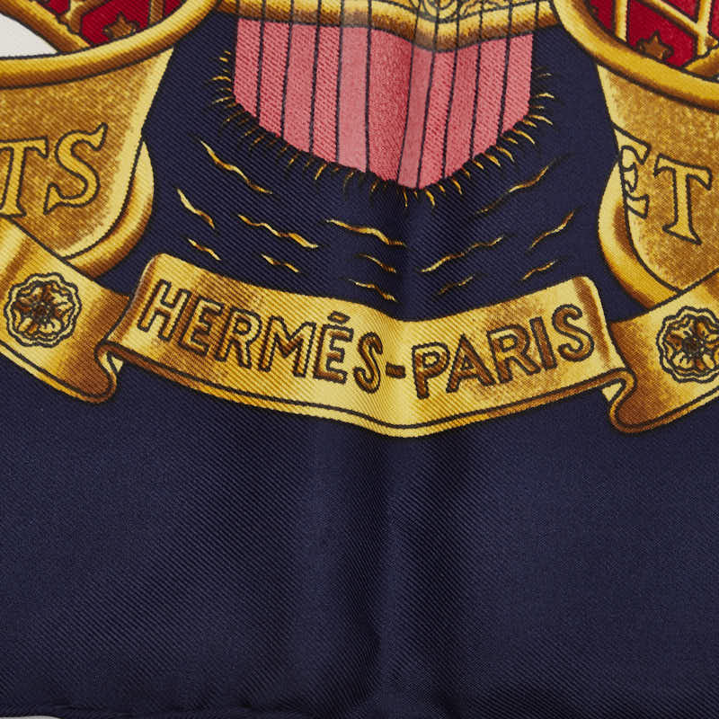 Hermes Carré 90 Goddess Sculpture Navy Multicolor Silk  Hermes
