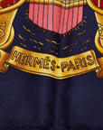 Hermes Carré 90 Goddess Sculpture Navy Multicolor Silk  Hermes