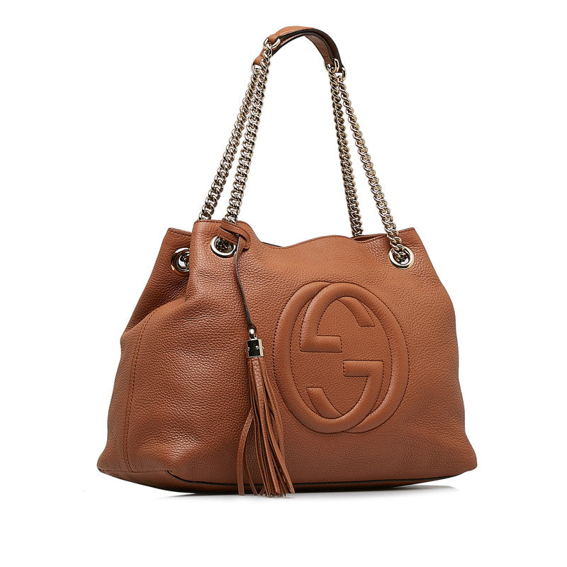 Gucci Soho Chain Fringe Chain Shoulder Bag 308982 Brown Leather  Gucci