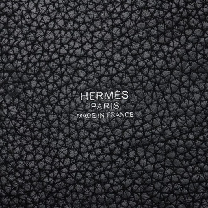 Hermes Picotin PM 18 Clemence Leather Black Silver Hardware