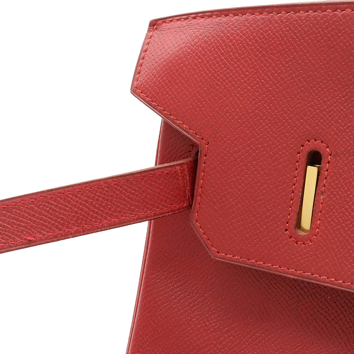 Hermes Birkin 35 Handbag Couchevel Leather Rouge
