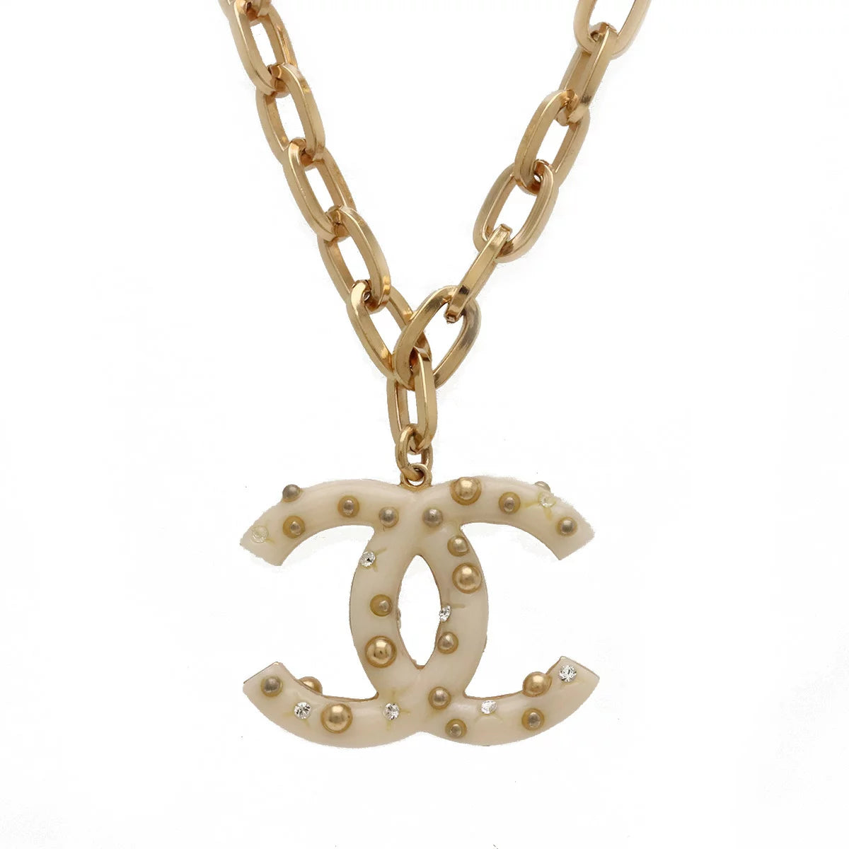 Pre-Owned Chanel necklace/pendant CHANEL coco mark/CC multicolor/silver  (Good)