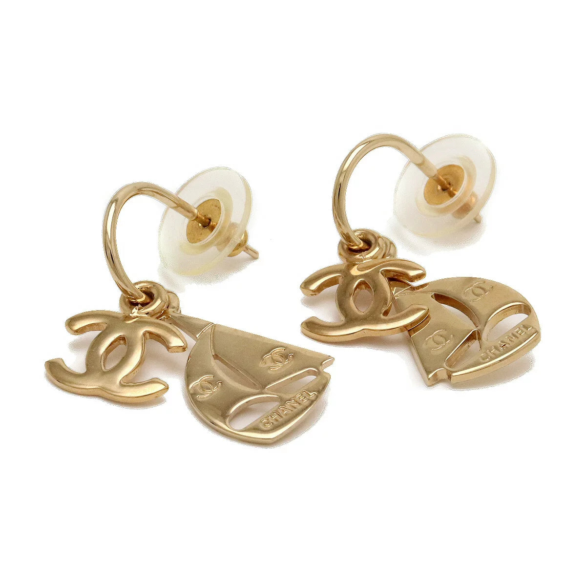 Chanel Vintage Etched Gold Two Piece Hoop Earrings – Amarcord Vintage  Fashion