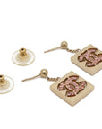 Chanel Hoop Earrings Pink Gold Rhinestone