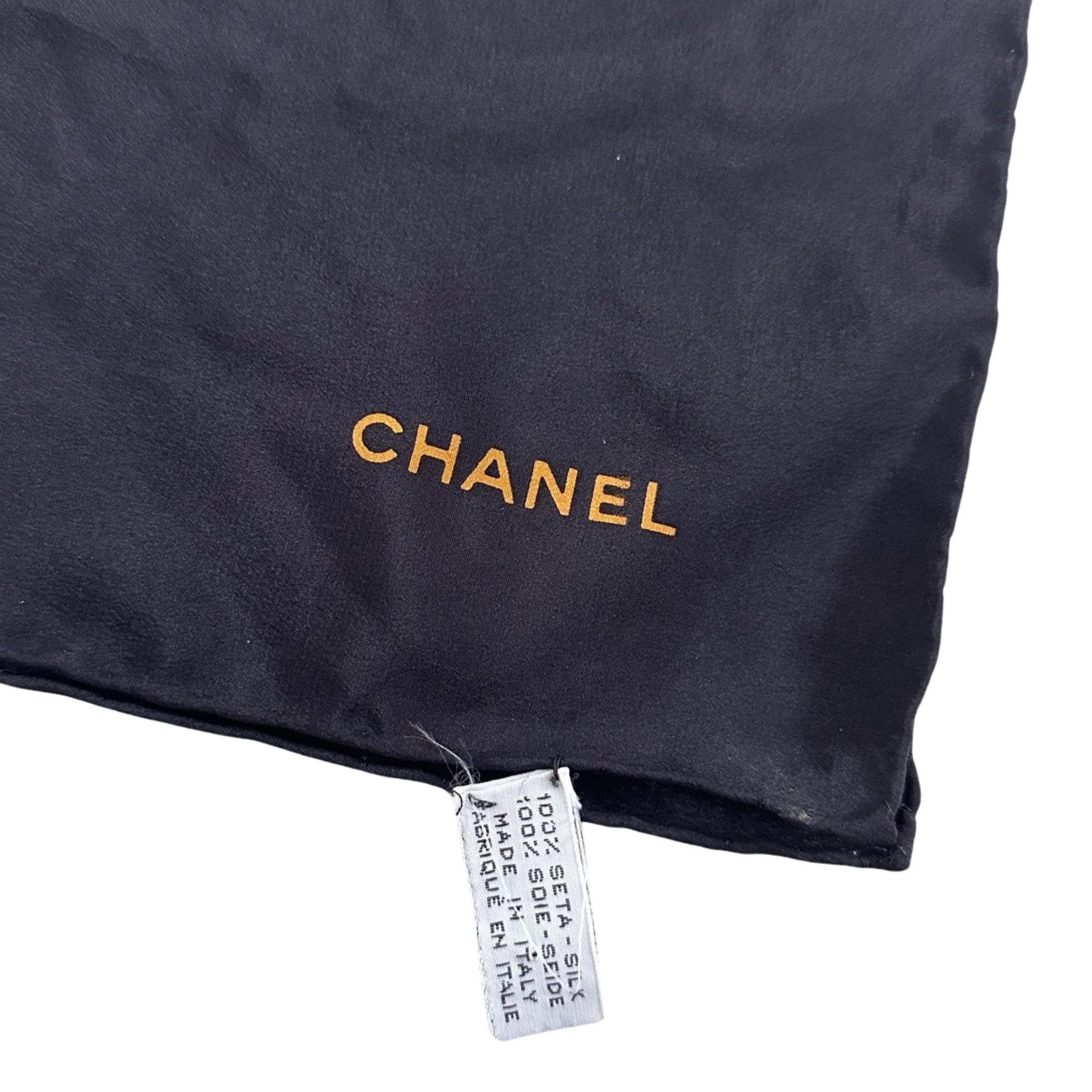 CHANEL SCARF STUNNING Silk Scarves Iconic Big Chanel Logo 