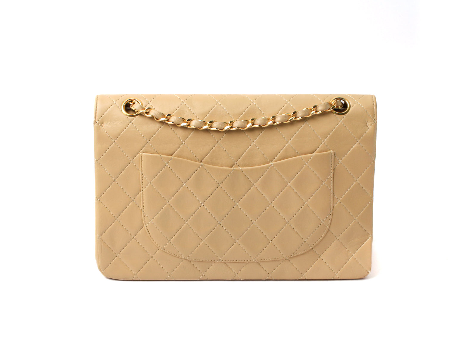 Chanel Double Flap Shoulder Bag Lambskin Beige – Timeless Vintage Company