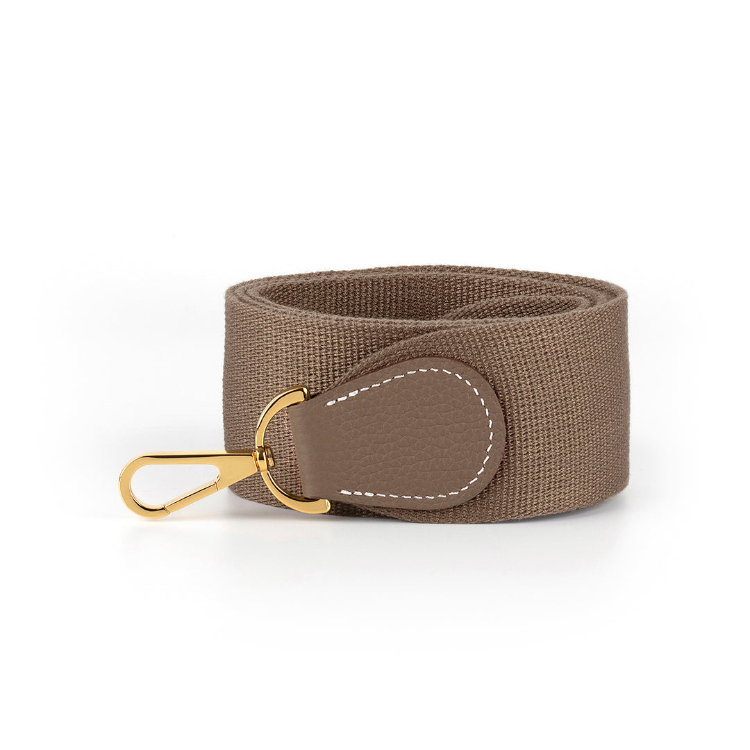 Togo Leather Bag Strap Taupe