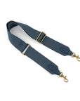 Wide Navy Crossbody Bag Strap Cotton, Leather Strap Replacement