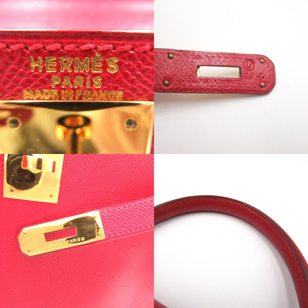 Hermes Hermes Kelly 28 Handbag Handbag   Courchevelly  Red Kelley 28